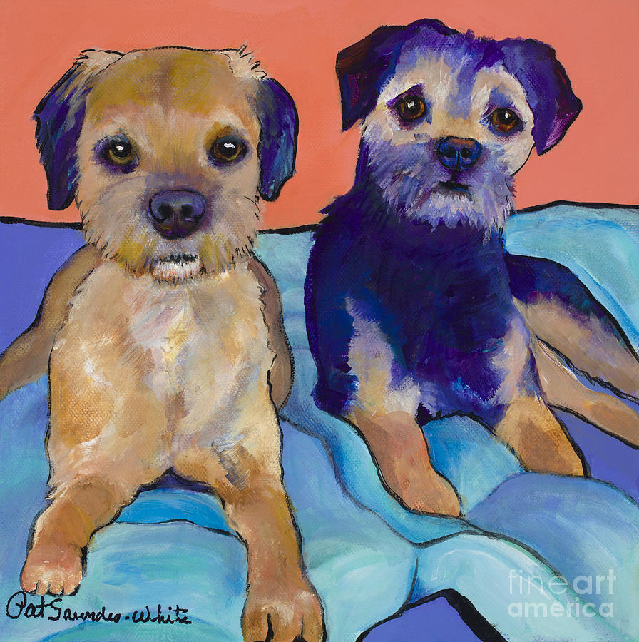 Teddy and Max Painting by Pat Saunders-White