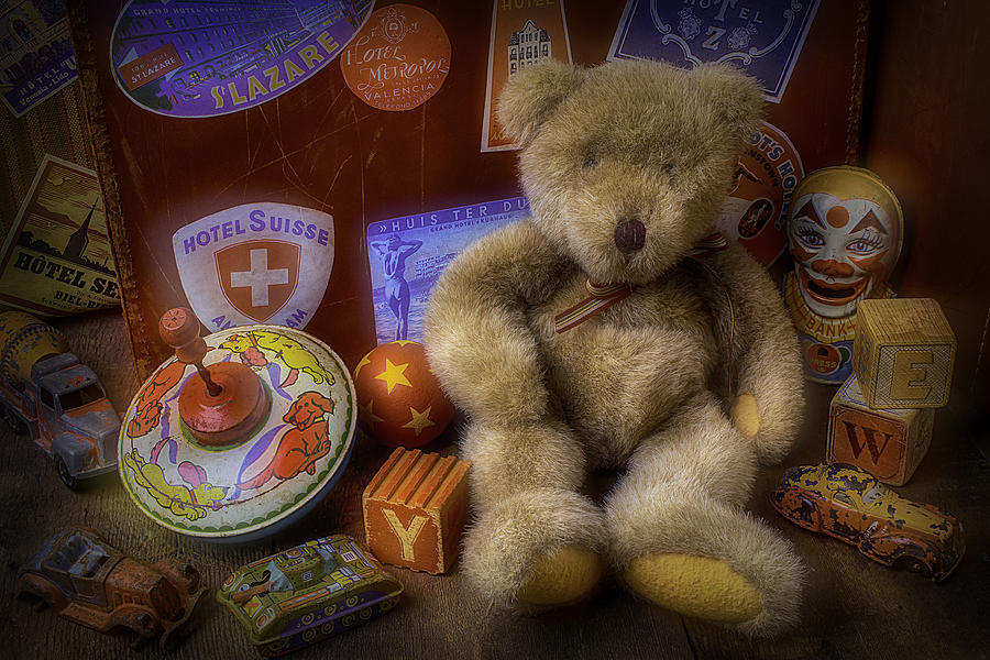 Toy Photograph - Teddy Bear And Old Toys by Garry Gay