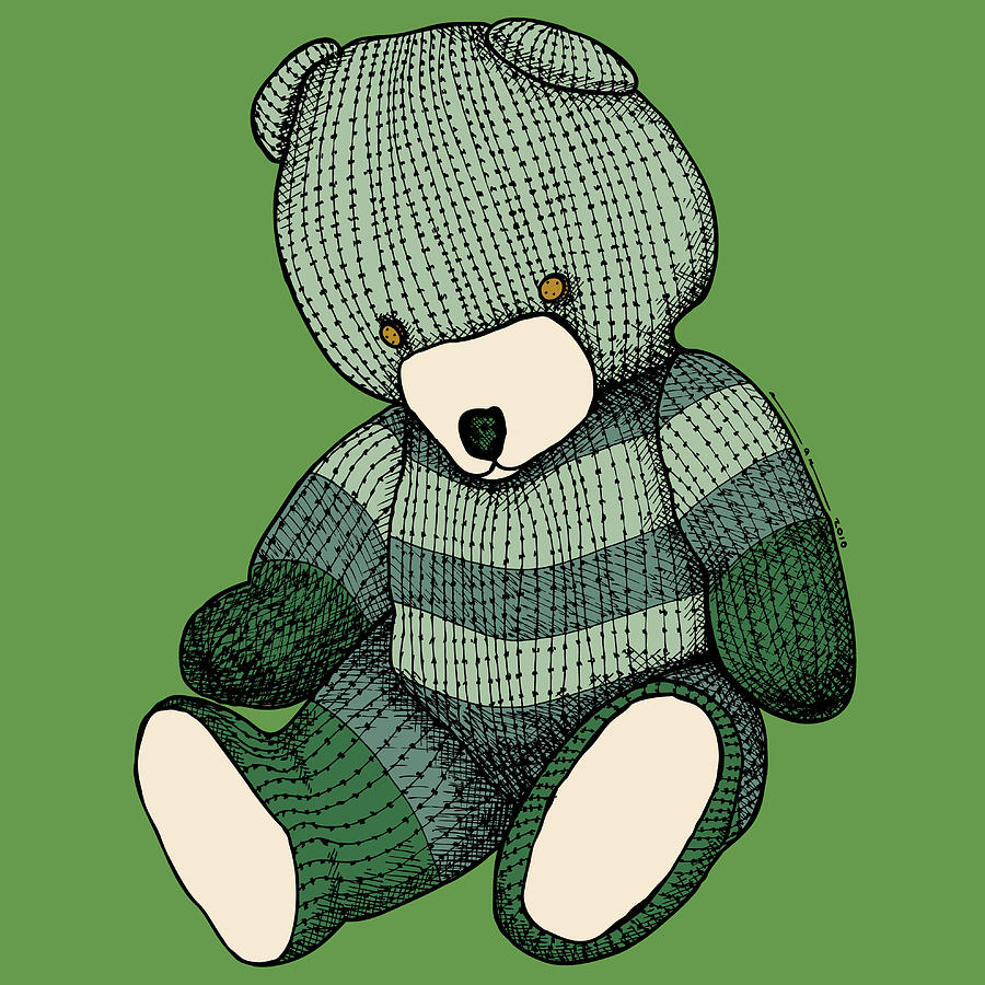 Teddy Bear In Color Drawing by Karl Addison