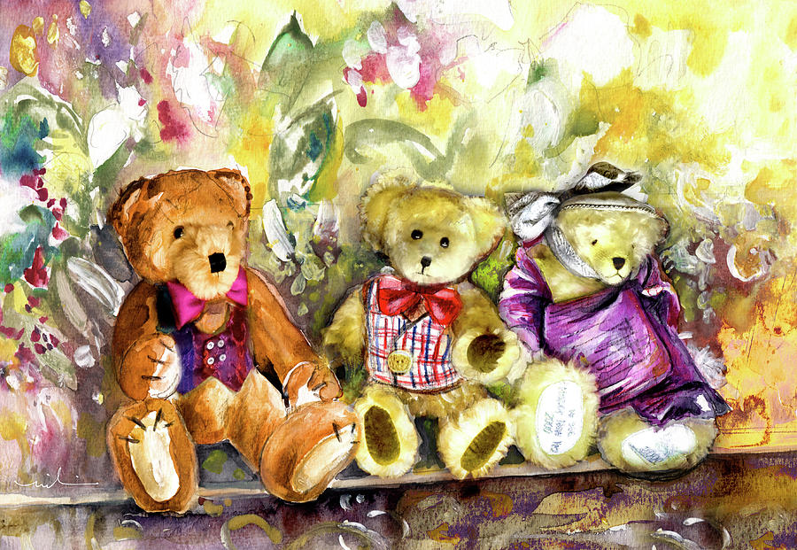 Teddy Bear Wedding At Newby Hall 01 Painting by Miki De Goodaboom