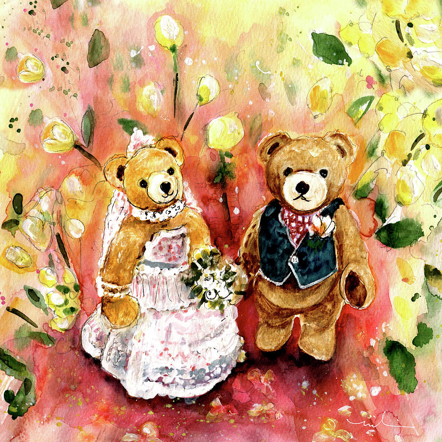 Teddy Bear Wedding At Newby Hall 02 Painting by Miki De Goodaboom