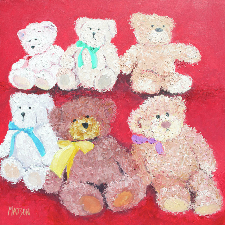 Teddy Bears Painting by Jan Matson