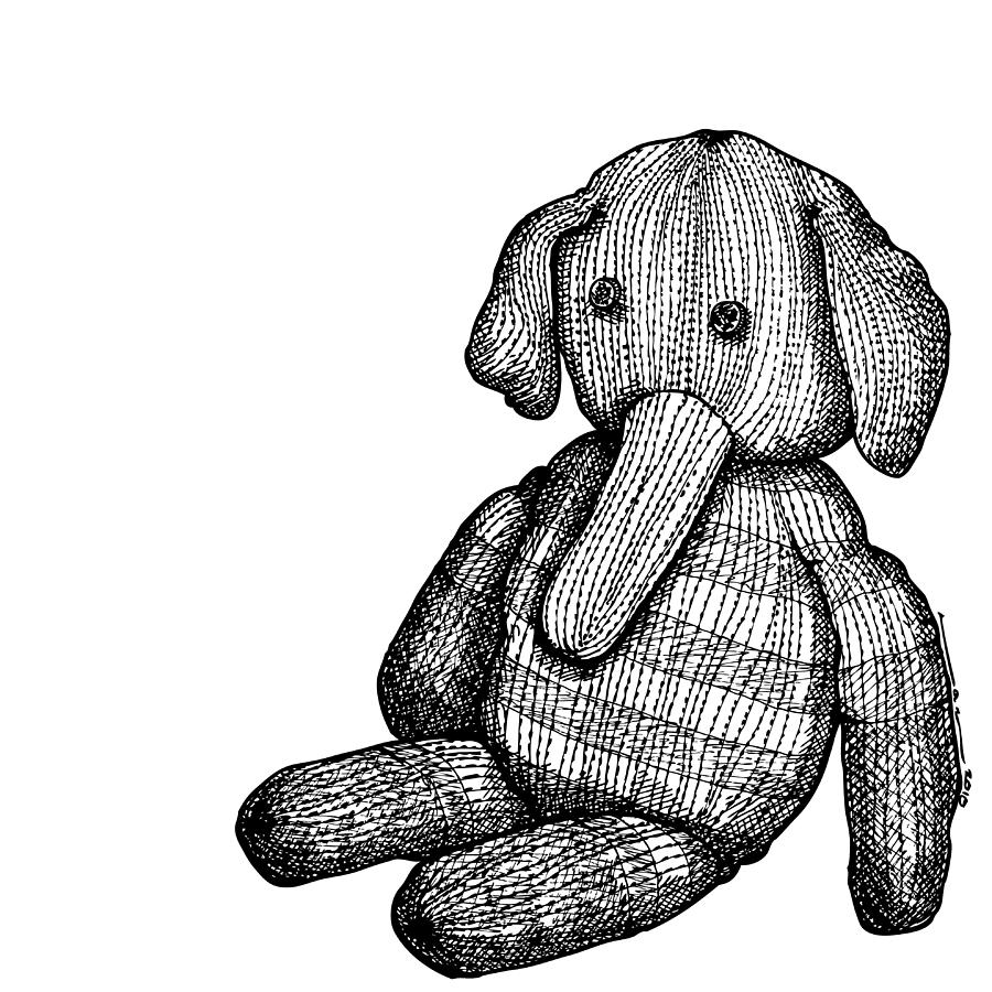 Teddy Elephant Drawing by Karl Addison Fine Art America