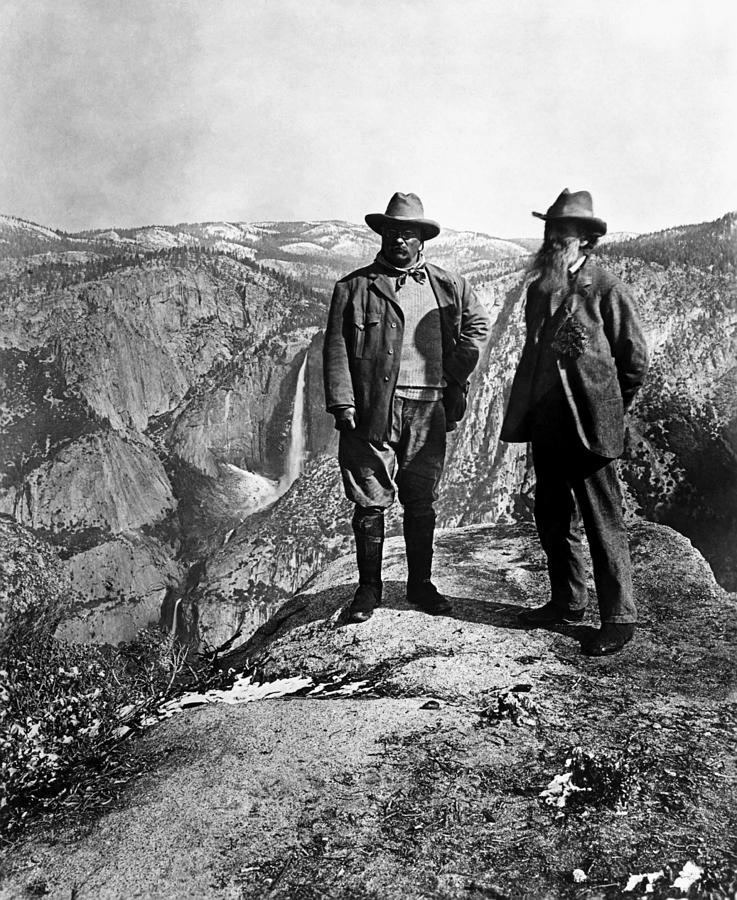 President Roosevelt Photograph - Teddy Roosevelt and John Muir - Glacier Point Yosemite Valley - 1903 by War Is Hell Store