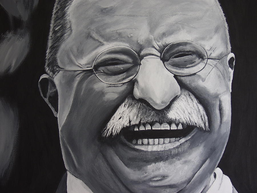 Black And White Painting - Teddy Roosevelt by Dean Stephens
