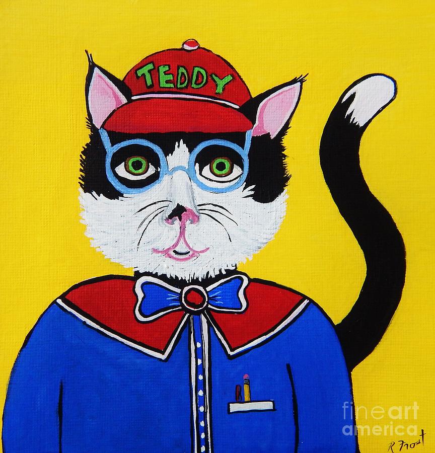 Teddy the Cat Painting by Reb Frost