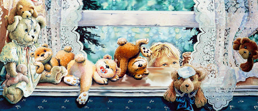 Teddy Tricks Painting by Hanne Lore Koehler