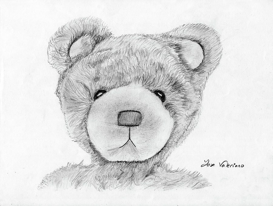 Teddybear Portrait Drawing by Martin Valeriano