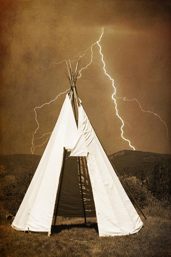 Nature Photograph - Tee Pee Lightning by James BO Insogna