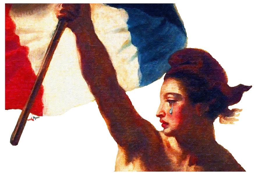 TEE SHIRT Vive La France Liberty Weeps Painting by Tony Rubino