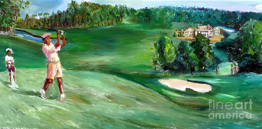 Teeing off on the Green Painting by Patrick Mills
