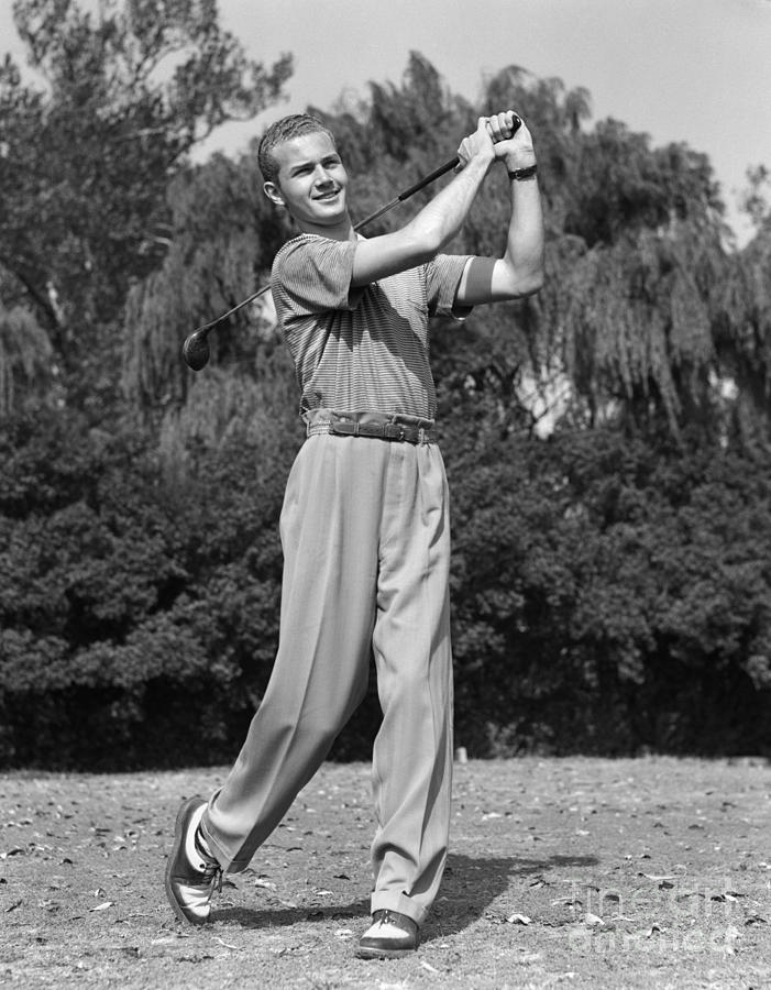Teen Boy Golfing, C.1930-40s Photograph by H. Armstrong Roberts/ClassicStock