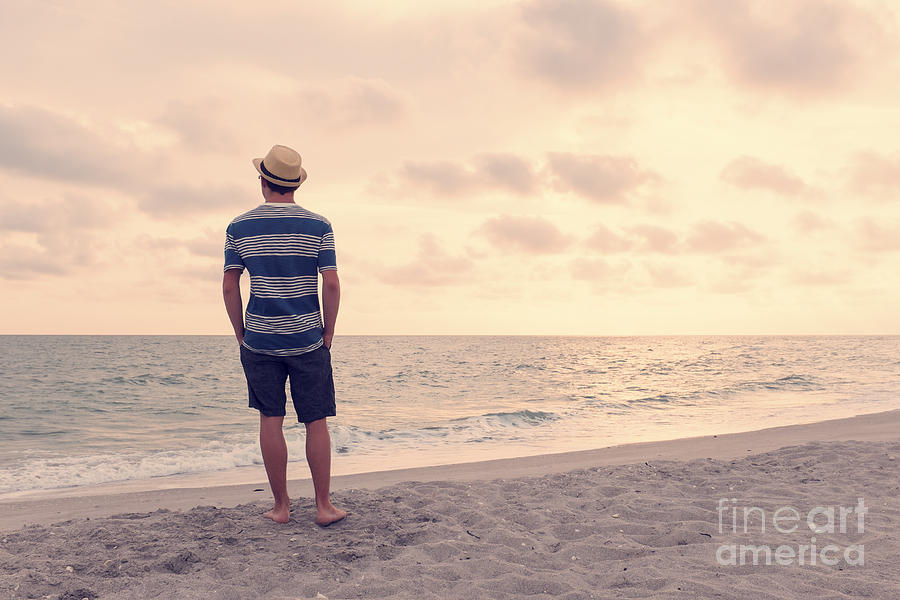 Teen Boy on Beach Photograph by Edward Fielding