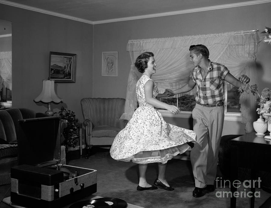 Teen Couple Dancing, C.1950-60s Photograph by Debrocke/ClassicStock
