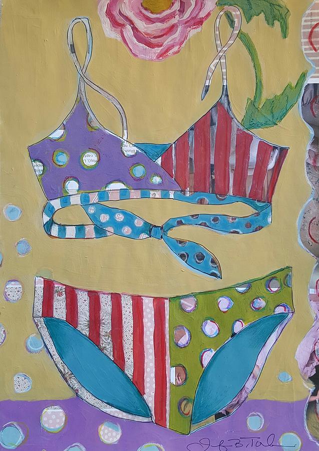 Teeny Weeny Polkadot Bikini Painting by Jennifer Toolan - Fine Art America