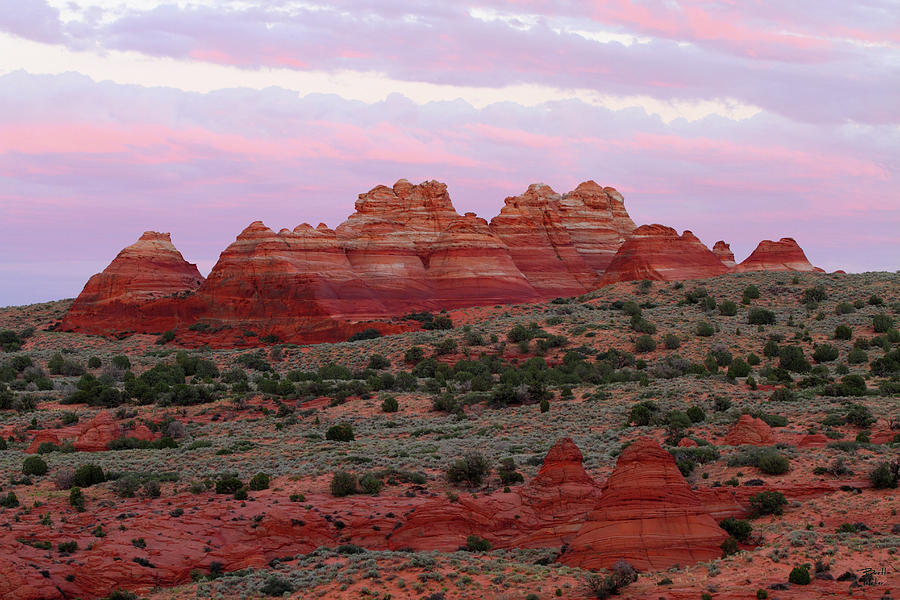 Teepees Sunset - Coyote Buttes Photograph by Brett Pelletier
