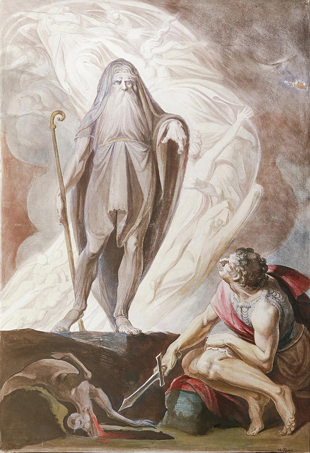 Teiresias Foretells the Future to Odysseus Drawing by Henry Fuseli