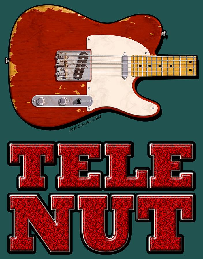 Tele Nut Shirt Digital Art by WB Johnston