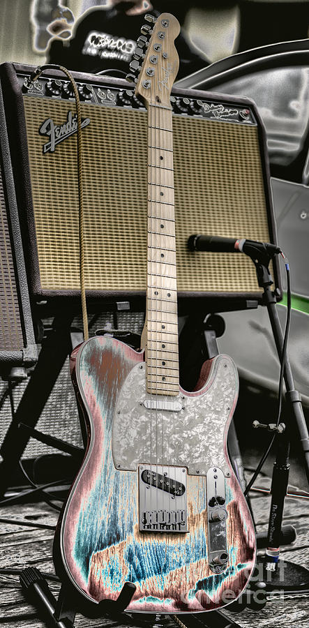 Telecaster and Fender Deluxe Reverb Amp Digital Art by Christopher Cutter