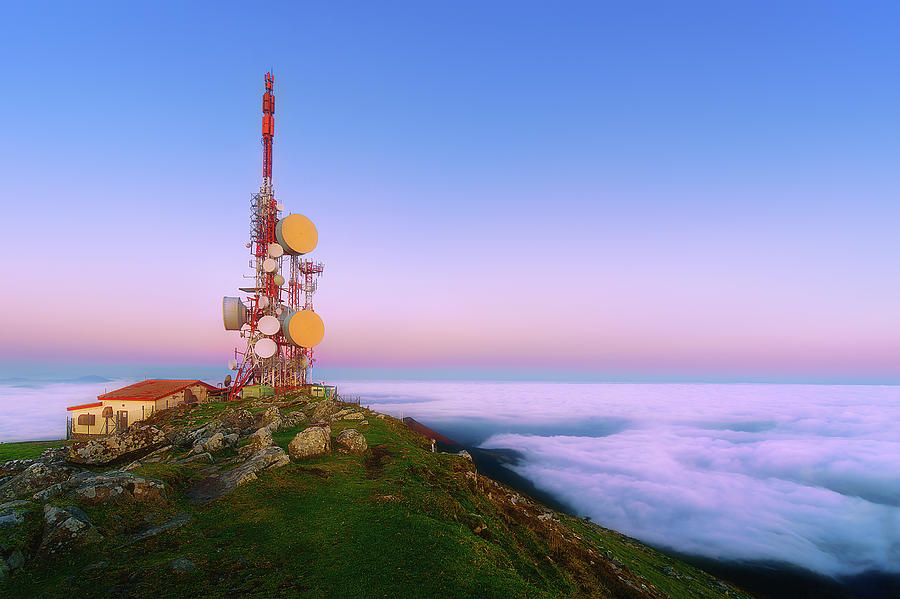 telecommunications tower on Oiz mountain Photograph by Mikel Martinez de Osaba
