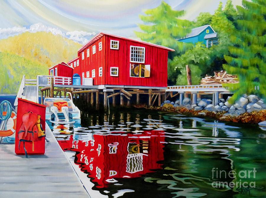 Telegraph Cove Painting - Telegraph Cove Staycation by Elissa Anthony