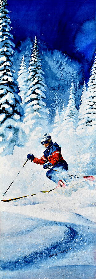 Skier Painting - Telemark Trails by Hanne Lore Koehler
