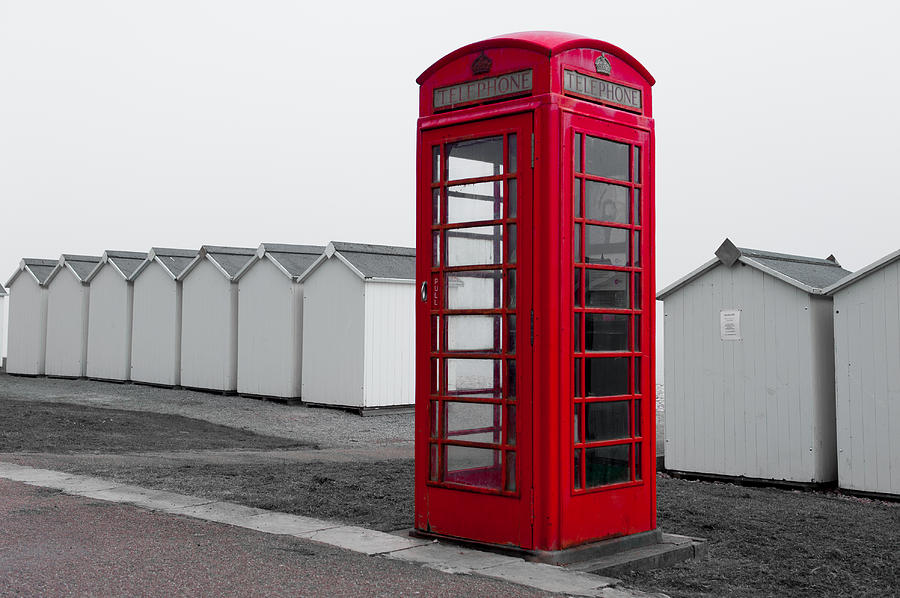Telephone Box By the Sea i Photograph by Helen Jackson