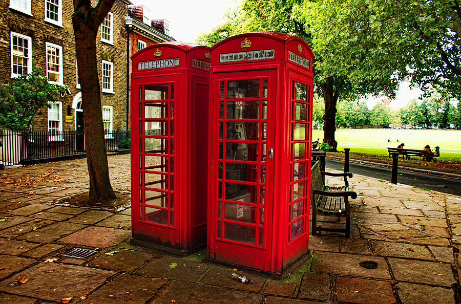 Telephone Boxes in Richmond Photograph by Nicky Jameson