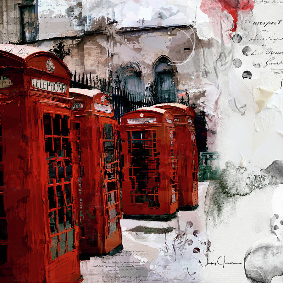Telephone Boxes Digital Art by Nicky Jameson