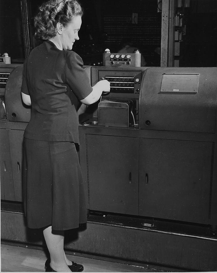 Teleprinter Perforator and Board Photograph by Chicago and North Western Historical Society
