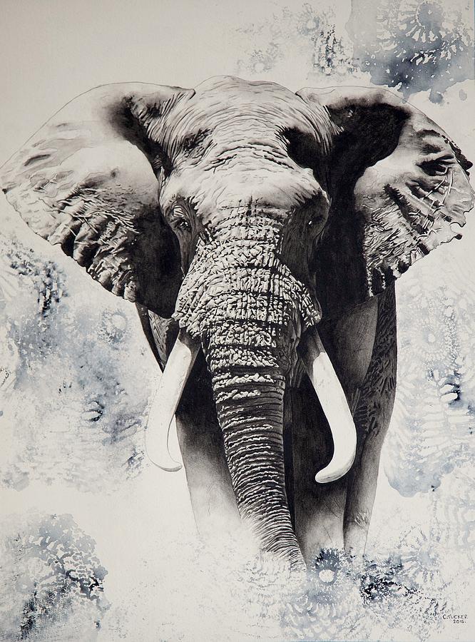 Elephant Painting - Tembo by Cherie Tucker