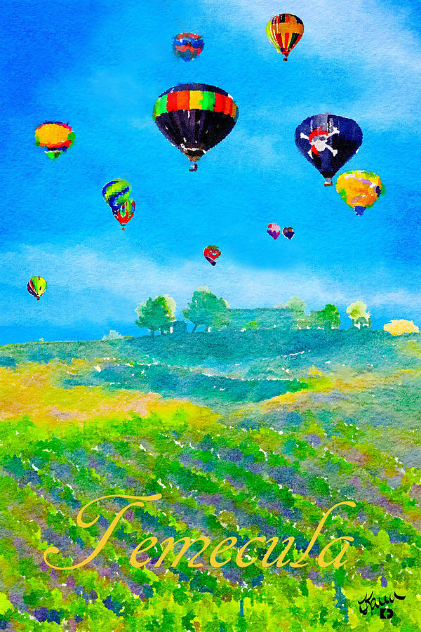 Grape Digital Art - Temecula Balloon and Wine Festival by Karen Dickel