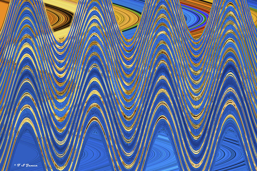 Tempe Town Lake Abstract Waves #9 Digital Art by Tom Janca