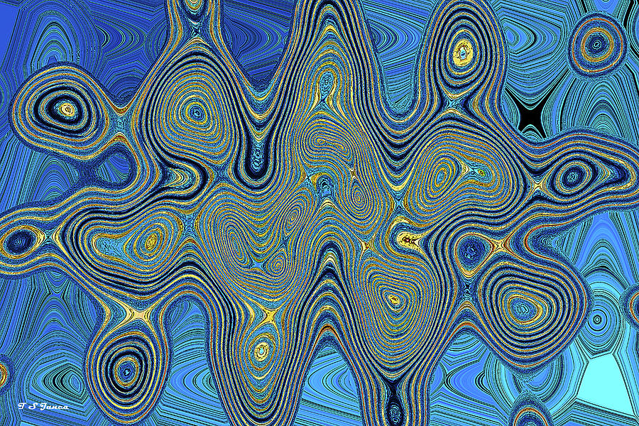 Tempe Town Lake Abstract Waves Digital Art by Tom Janca
