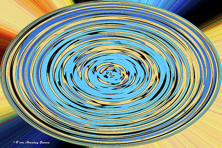 Tempe Town Lake Afternoon Light Oval Abstract Digital Art by Tom Janca
