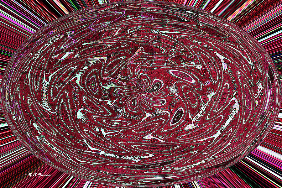 Tempe Town Lake Building Red Oval Abstract Digital Art by Tom Janca