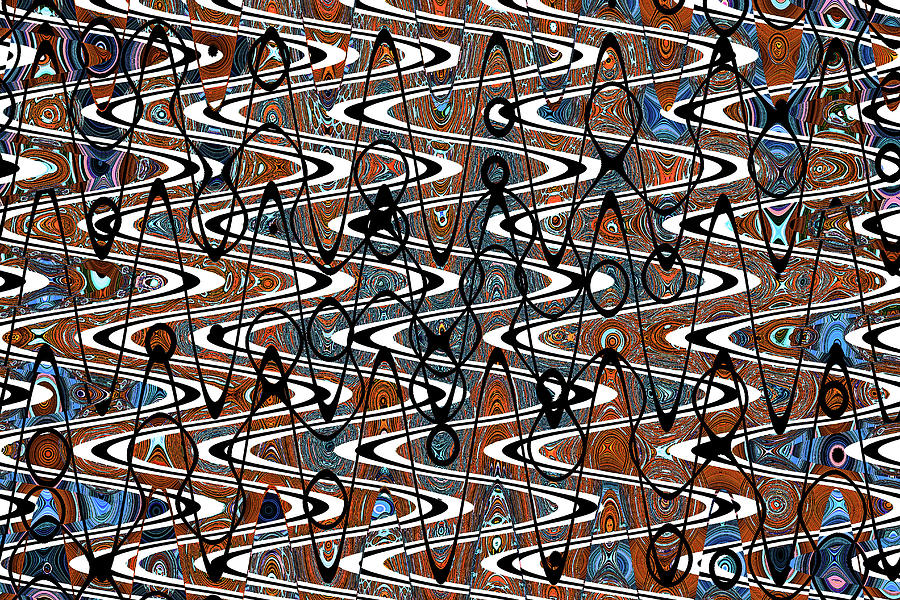 Tempe Town Lake Orange Floats Abstract #2 Digital Art by Tom Janca