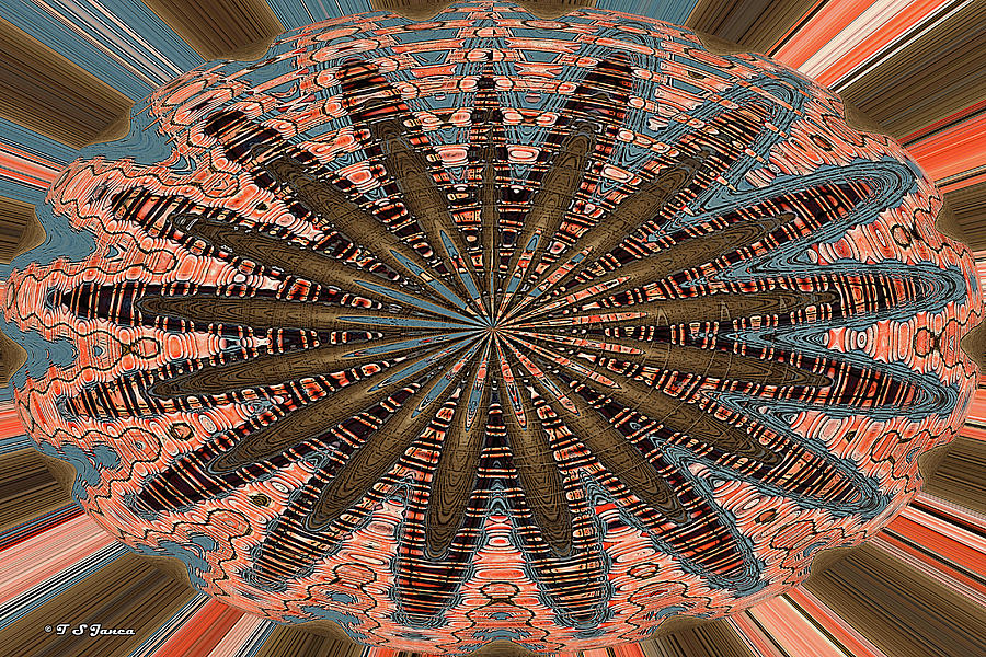 Tempe Town Lake Orange Floats Abstract #6 Digital Art by Tom Janca
