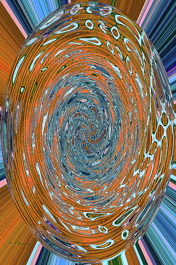 Tempe Town Lake Orange Floats Abstract Digital Art by Tom Janca