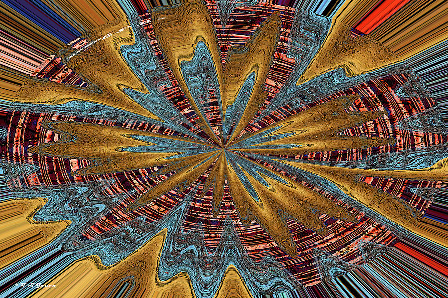 Tempe Town Lake Orange Floats Oval Abstract Digital Art by Tom Janca