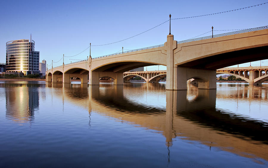 Tempe Town Lake Reflections Photograph by Dave Dilli