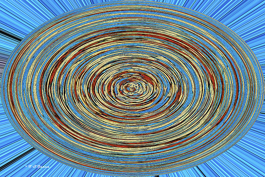 Tempe Town Lake Sunset Reflection Abstract Ovoid Digital Art by Tom Janca