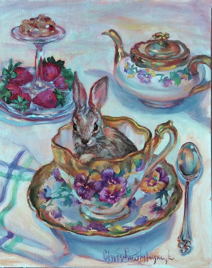 Tempest in a tea cup Painting by Christine Lytwynczuk