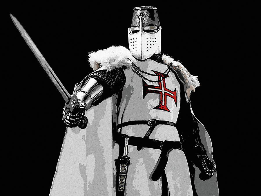 Templar Knight - Red Cross Painting by AM FineArtPrints