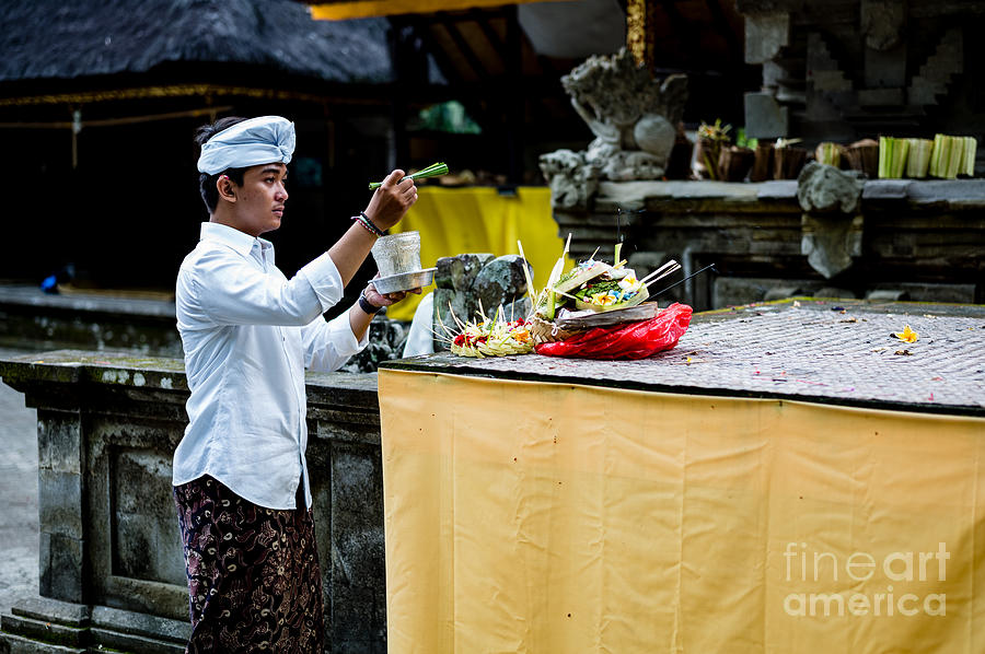 Bali Temple Blessing Photograph