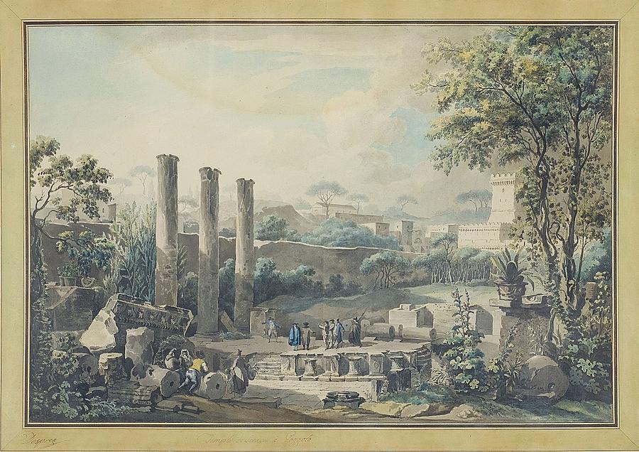 River Painting - Temple de Serapis by Louis Jean