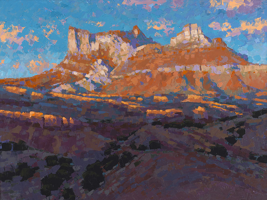 Temple Mountain Tapestry Painting by Stephen Bartholomew