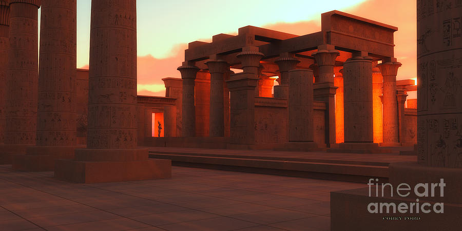 Temple of Ancient Pharaohs Painting by Corey Ford