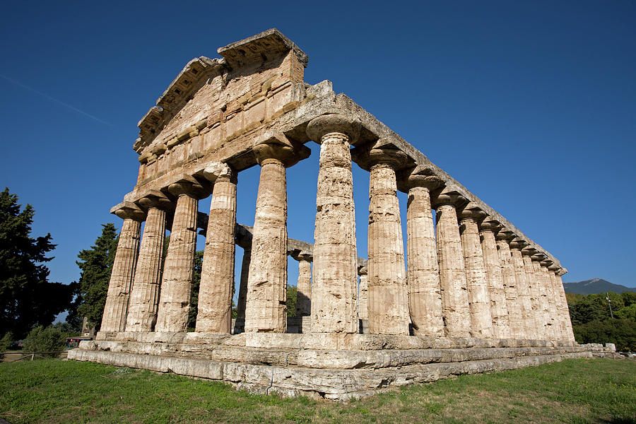 Temple Of Athena In Paestum Photograph