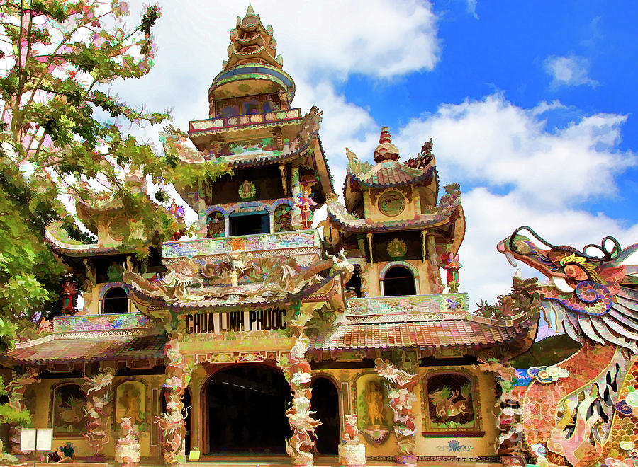 Temple of Broken Glass Linh Phuco Pagoda Da Lat Vietnam  Photograph by Chuck Kuhn